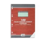 Feuillets mobiles 100 pages, seyès, vert
