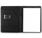 Conférencier a4 plastique bloc -notes inclus plusieurs compartiments poche rabat 32x25x2,5cm coloris noir