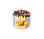 Craie cire jovi jovicolor 75mm diamètre 11mm pot 60 unités + 1 taille-crayon