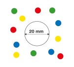 Gommette apli agipa adhésive ronde 20mm coloris assortis boîte 4 rouleaux 7080 unités