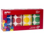 Gommette apli agipa adhésive ronde 33mm coloris assortis boîte 4 rouleaux 2832 unités