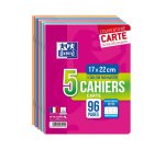 Cahier agrafé oxford a5+ 17x22cm 96 pages 90g séyès lot 5 unités carton 20 lots