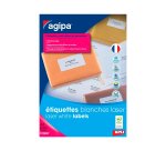 Étiquette adhésive apli agipa imprimante laser copieur 105x42mm boîte 1400 unités