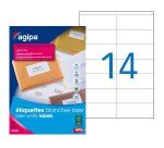 Étiquette adhésive apli agipa imprimante laser copieur 105x42mm boîte 1400 unités