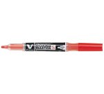 Marqueur pilot v board master rechargeable pointe conique extra fine 1.3mm encre liquide base alcool couleur vive rouge