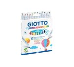 Feutre coloriage giotto turbo advanced capuchon ventilé pointe fine encre base eau colo   ris assortis étui 12 unités