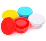 Pâte à modeler giotto be-bè testé dermatologiquement coloris assortis rouge jaune cyan blanc 4 pots 100g
