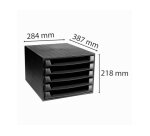 Module classement exacompta the box ecoblack 5 tiroirs 387x284x218mm coloris noir