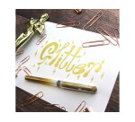 Stylo-bille uniball signo broad écriture large 0.8mm pointe 1mm grip caoutchouc encre gel résistante eau lumière or