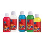 Peinture à l'eau culture club repositionnable coloris assortis lot 5 flacons 250ml + 10 stylos applicateurs offerts
