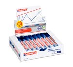 Marqueur edding e-660 tableaux blancs effacable a   sec pointe moyenne trace      1,5/3mm bleu pack 17 + 3