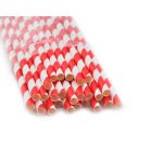 Paille en papier biodegradable coldis diametre 6mm longueur 20cm coloris     rouge/blanc boite 250 unites