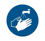 Stickers cep de signalisation de lavage des mains           obligatoire pose au sol       diametre 45cm