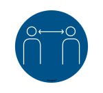 Stickers cep de signalisation respecter les distances de    securite pose au sol diametre 45cm