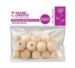 Perles en bois graine creative diametre 20mm sachet 18 pieces