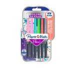 Blister 6 stylos-feutres paper mate flair metallic     coloris assortis