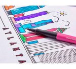 Blister 6 stylos-feutres paper mate flair metallic     coloris assortis