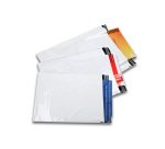 Pochette gpv polyethylene adhesive 360x485 blanc/noir   paquet de 10