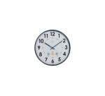 Horloge co2 cep diametre 35cm affiche heure format          analogique et niveau qualite  air coloris blanc et bleu