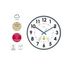 Horloge co2 cep diametre 35cm affiche heure format          analogique et niveau qualite  air coloris blanc et bleu