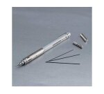 Porte-mines pentel graphgear 300 canon fixe 4mm mine 0,7mm grip metal gomme avec capuchoncorps metal coloris blanc