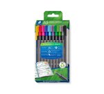 Feutre staedtler triplus fineliner 334 r pointe extra  fine 0,3mm ergonomique coloris assortis etui 10 unites