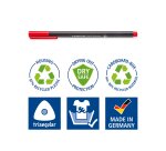 Feutre staedtler triplus fineliner 334 r pointe extra  fine 0,3mm ergonomique coloris assortis etui 10 unites