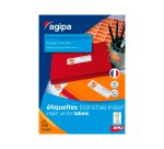 Étiquette adhésive apli agipa jet d'encre 63.5x33.9mm formats paramétrés boîte 2400 unités