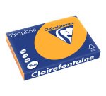 Papier clairefontaine multifonction laser couleur   trophe a3 160g/m2 clementine  parfaite opacite paquet 250