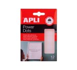 Rectangles apli double-face adhesif extra fort power dots transparent premium 30x34mm.  blister de 12