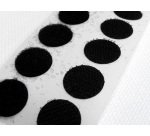 Pastilles apli rondes auto agrippant adhesif diametre    19mm noir . blister de 12