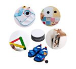 Pastilles apli rondes auto agrippant adhesif diametre    19mm noir . blister de 12