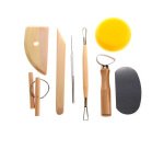 Kit du potier 8 outils pour modeler et donner forme a la  p te et argile avec trousse   de rangement