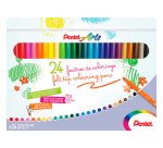 Boite de 24 feutres de coloriage pental encre ultra  lavable pointe moyenne 3,9mm
