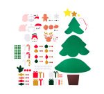 Sapin de no l sodertex g ant en feutrine avec accessoires    scratcher  - 95 x 77 cm - 1 pc - coloris assortis