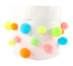 Pack pompons sodertex neon polyester - 3 tailles - 200   pcs - 5 coloris