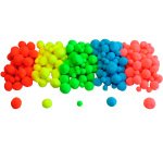 Pack pompons sodertex neon polyester - 3 tailles - 200   pcs - 5 coloris