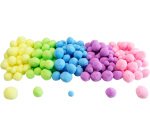 Pack pompons sodertex pastel polyester - 3 tailles - 200   pcs - 5 coloris