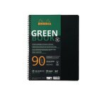 Rhodiactive Greenbook ligné, A4+, perf.4 trous, papier recyclé 90g FSC® - Noir