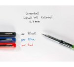 Greenball roller encre liquide 10 stylos + 10        recharges pointe moyenne noir