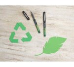 Greenball roller encre liquide 10 stylos + 10        recharges pointe moyenne noir