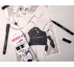 Pochette uni-ball 5 feutres pointe calibree 0.03 efbr500  coloris noir