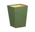 Rhodiarama corbeille à papier simili cuir italien 27x27x32 cm - Sauge