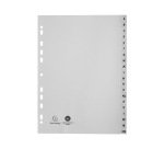 Intercalaires imprimes alphabetiques exacompta       polypropylene a4 20positiones a-z gris