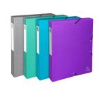 Boite de classement exabox carte enduite teksto dos 40mm assortiment