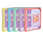 Boite de classement kreacover polypropylene transparent a4  250x330mm dos 40mm            assortiment pastel