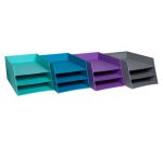 Corbeille a courrier exacompta texto carton 3      niveaux a4 capacite 500       feuilles