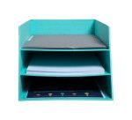 Corbeille a courrier exacompta texto carton 3      niveaux a4 capacite 500       feuilles