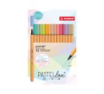 Stylo feutre stabilo pastellove point fine 0,4mm   pochette de 15 coloris        assortis