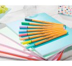 Stylo feutre stabilo pastellove point fine 0,4mm   pochette de 15 coloris        assortis